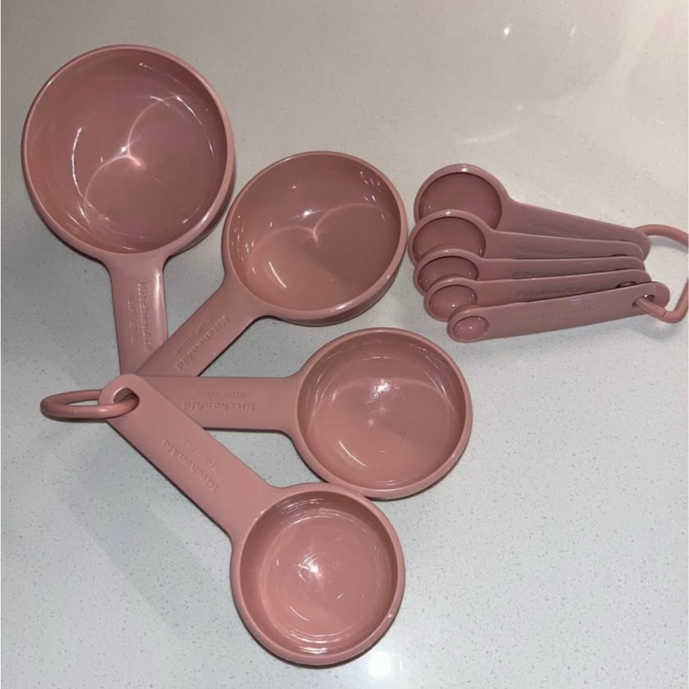 Pink KitchenAid Measuring Cups and Spoons Set